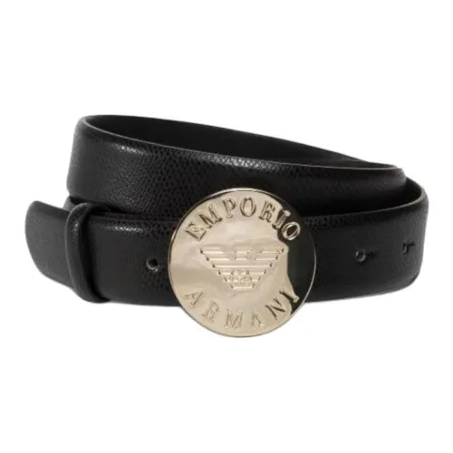 EMPORIO ARMANI Кожаные ремни Женские Черный 3 см