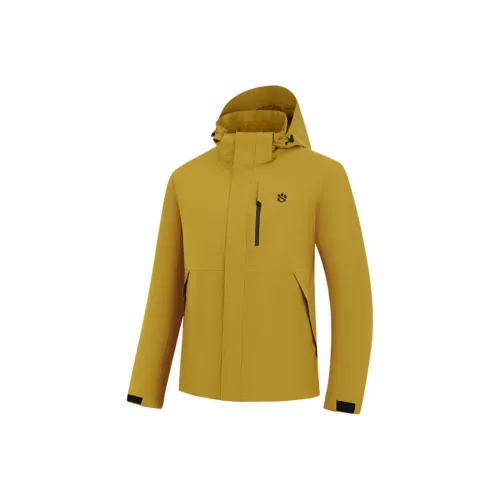 QIAODAN Mountain God Series Дышащая Теплоизоляционная Ветровка Мужская Новая с Рельефным Желтым