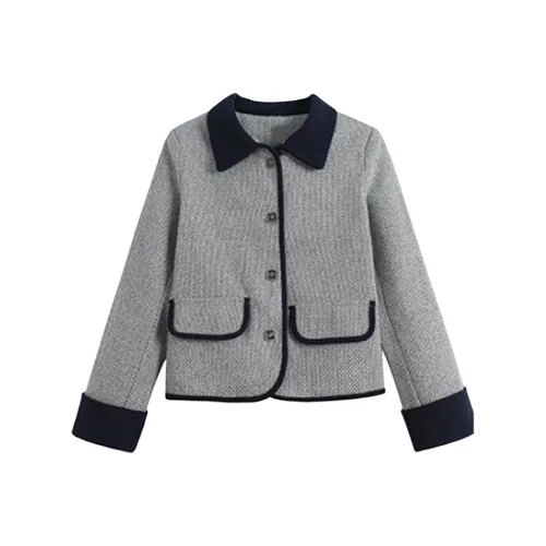 AFGGD Серый Женский Короткий Пальто