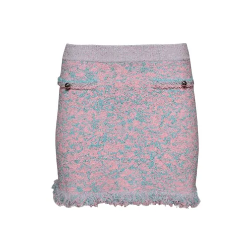 Paco Rabanne SS24 Повседневные короткие юбки Женские Розовый