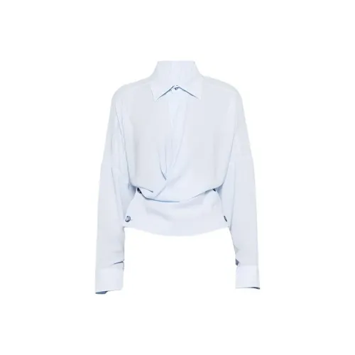 Leather Cat Синий Женские Рубашки