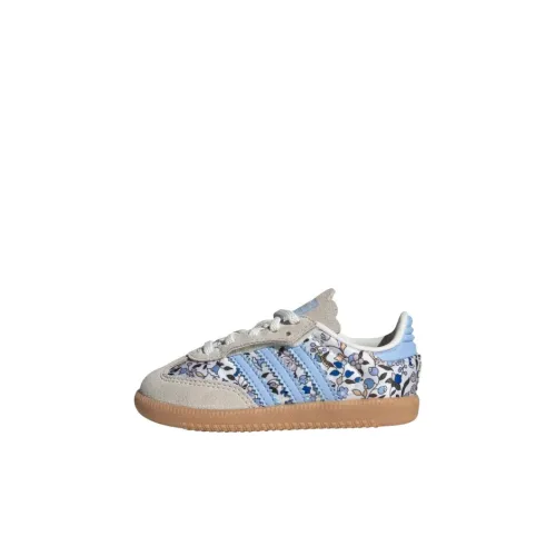 Liberty London x Adidas Originals SAMBA OG Low Топ Обувь для малышей Бежево-синий Infant и Toddler