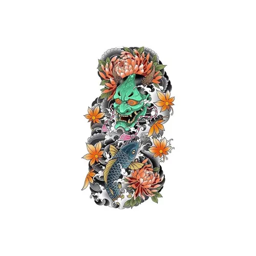 LIEJI Samadhi Играющий с Карп Многоцветный Татуировочный Наклейка