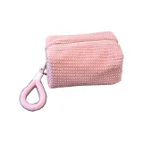 Плюшевая клетчатая сумка-подушка. Розовая (с ручкой)