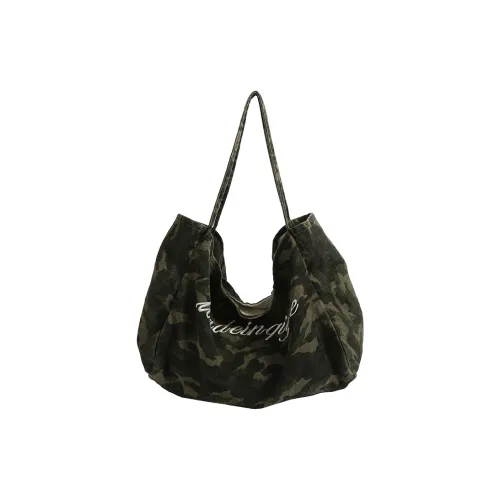 RKM Холст Тоут Сумка Сумка через плечо Женская Зеленая