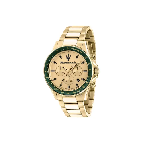 Maserati Кварцевые наручные часы механический механизм стальной ремешок золотой циферблат унисекс