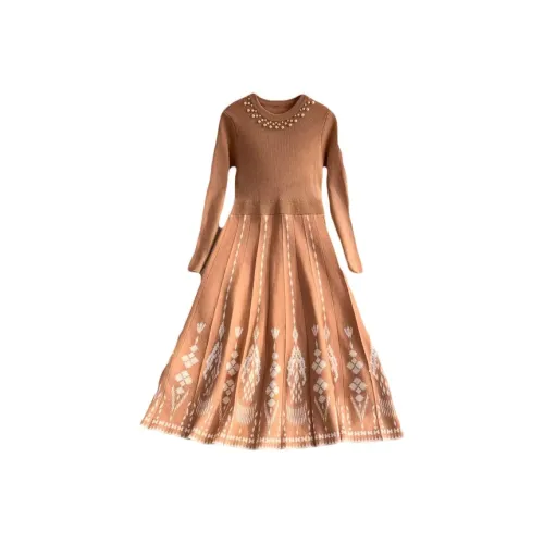 Aghr Длинное платье с длинными рукавами женское