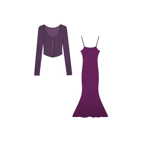 WUSHANSHAN Фиолетовый Женские Комплекты с Юбкой