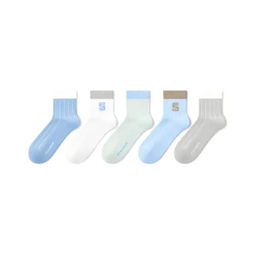 BEIBI Синий Серый S Летние Сетчатые Носки 5 Пачек Детские Носки