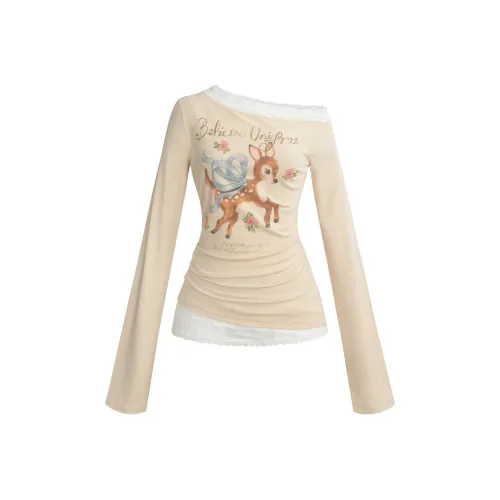 UNIFREE Бежевые Женские T-рубашки