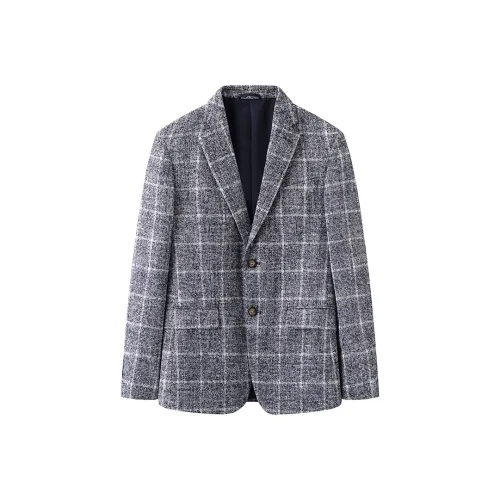 ARTSDON Синий Серый Клетка Мужской Деловой Костюм