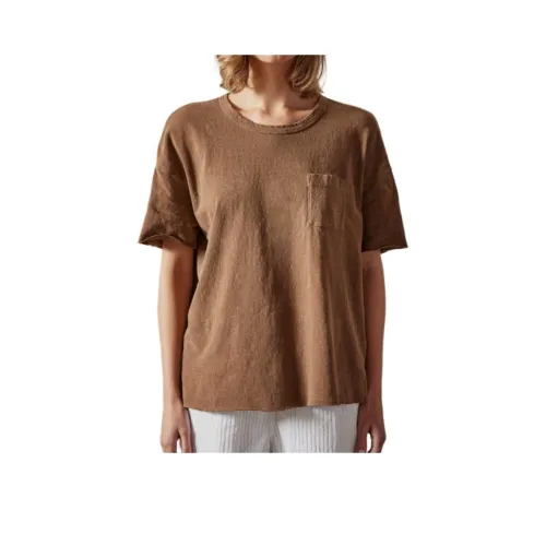 JAMES PERSE Цвет имбирного печенья Colorant Женские T-рубашки