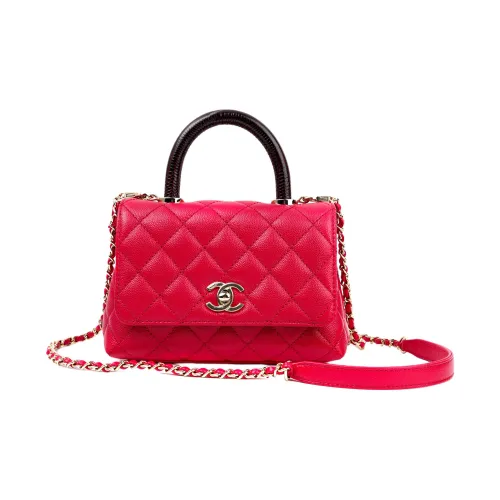 CHANEL Coco Handle Телячья кожа Сумка через плечо Сумка Мини Женская Красная
