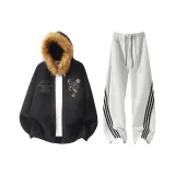 Чёрный+Белый Фотиния Серый Брюки