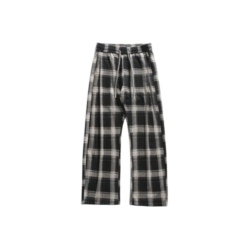 FRLMK Повседневный Винтаж Клетчатый Брюки Удобный Универсальный Непринужденный стиль Брюки длиной до пола Модные Брюки Женские