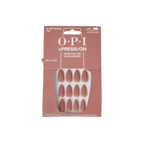 OPI PRESSON False Nail Almond Long Brown Solid Color 30 Pack