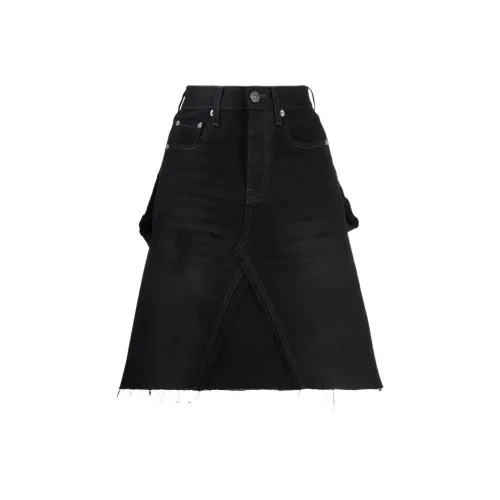 Balenciaga Denim Long Skirt Women's Black