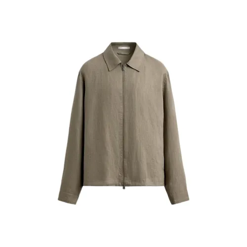 ZARA Темный бежевый Мужские куртки