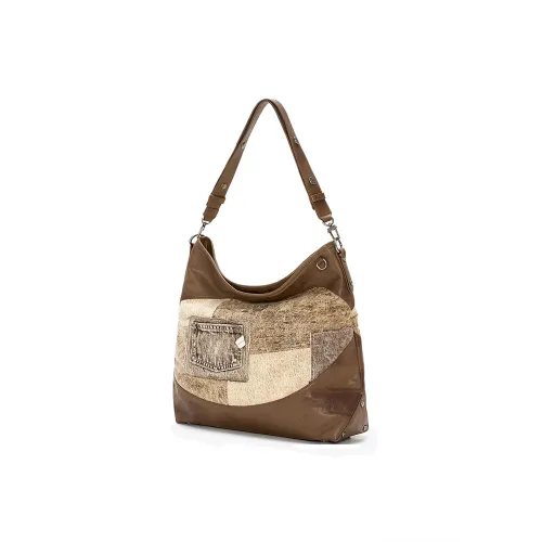 BREAKDANNY Выстиранный деним Хобо Сумка Сумка через плечо Средняя Женская Латте