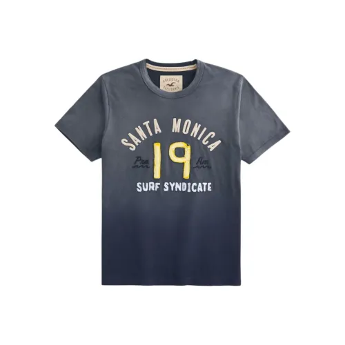 Hollister Морской Синий Мужские T-Рубашки