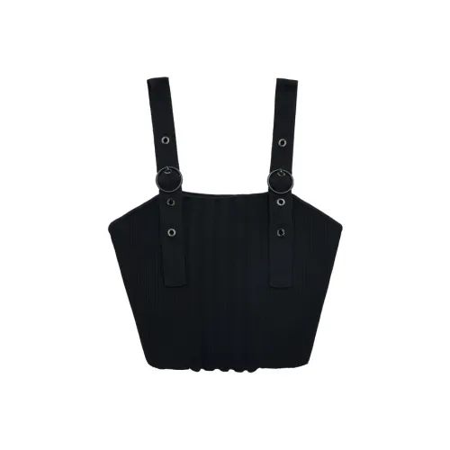 SUNTOMORROW Топ на бретелях 2025 Spring Черный Подростки