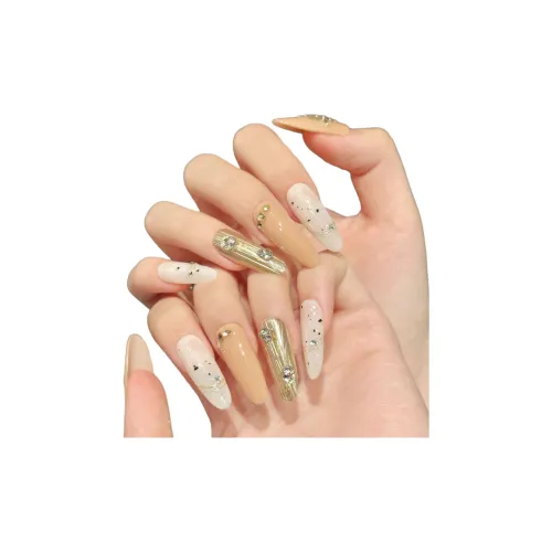 KDOW Bocherati Минималистский стиль Яичная скорлупа Узор Металл Стиль Длинный Накладные ногти Съемный Накладные ногти