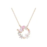 [Розовое золото] - Dream Butterfly Heart Ring Necklace