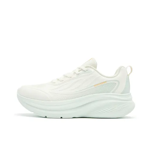 QIAODAN Беговые кроссовки Низкий топ Айвори белый Снежно-туманный зеленый Женские