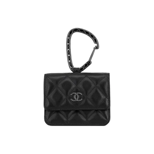 CHANEL Овчина Картхолдер Монетница Женская Черная