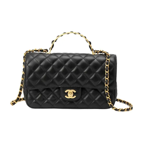 CHANEL Lambskin Flap Bag Crossbody Bag Shoulder Bag Women's Black