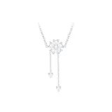 Серебряное ожерелье с кулоном в виде четырехлистного клевера