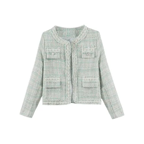 AFGGD Бирюзовый Женский Короткий Пальто