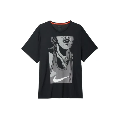 nike SS24 Бег T-Shirt Мужской Черный