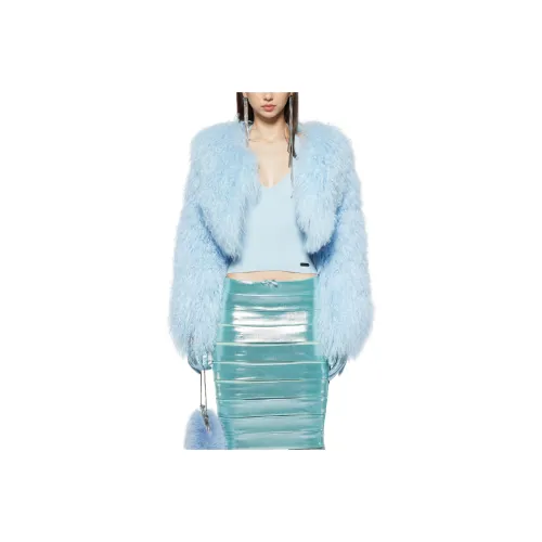 FANCI CLUB BLUEBIRD Мех Укороченный Пальто Мех Женские