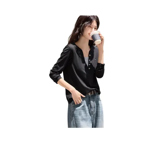 XWI Черный и Серый Женские T-рубашки