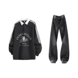 Чёрный + Углеродный Чёрный Брюки