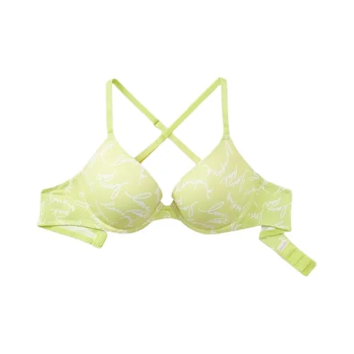 Victoria's Secret Розовый Девичий Бюстгальтер Женский Желтый Зеленый с Буквой и Принт