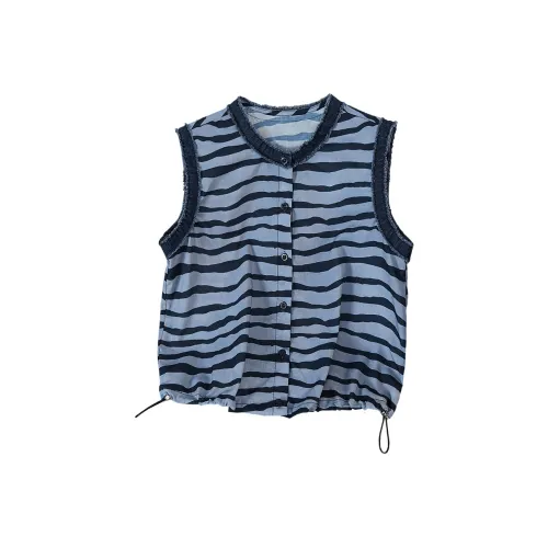 TOUCH Темно-синий Синий Полосы Женские Майки