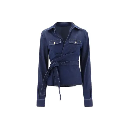 Leather Cat Джинсовый синий Женские Рубашки