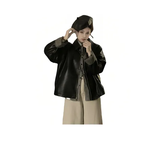 MORii Черные Женские Кожаные Куртки