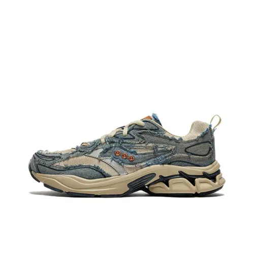 Кроссовки для бега Lee x Saucony GRID FUSION Унисекс Джинсово-синий Экрю