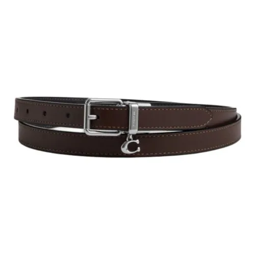 COACH Кожаные ремни Женские Коричневый Ширина 1,8 см