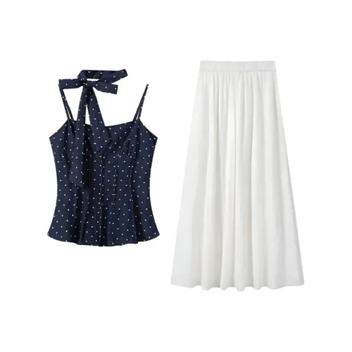 TIBINB Polka Dot Женские Комплекты с Юбкой