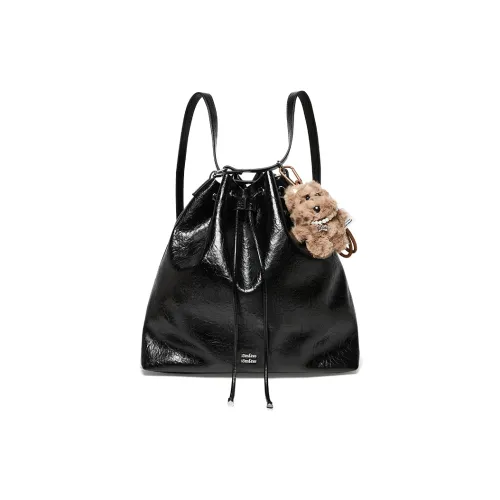 15 MINS Рюкзак из синтетической кожи одно плечо женский полночный черный экрю