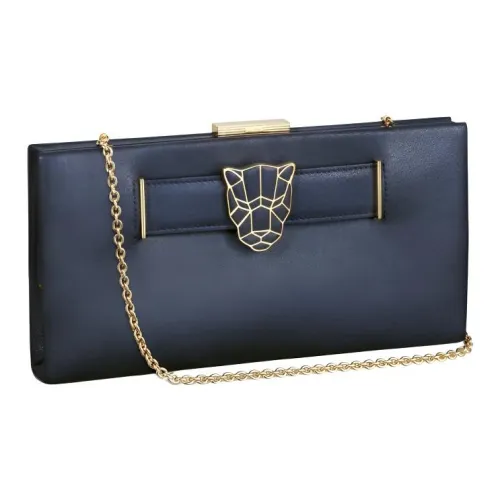 Cartier PANTHÈRE Овечья кожа Ручная сумка через плечо Женская Металл Синий