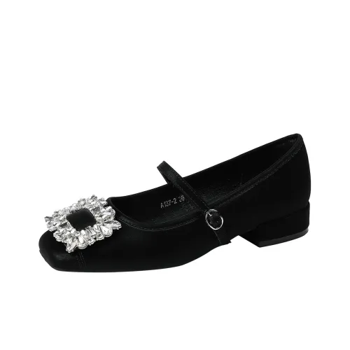 JIUXINGDAO Mary Jane Shoes Black Women's