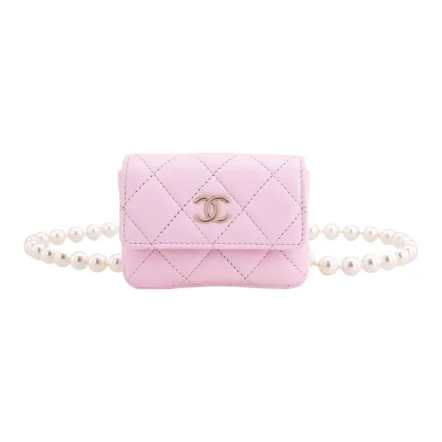 CHANEL Sheepskin Wallet Women's Pink
