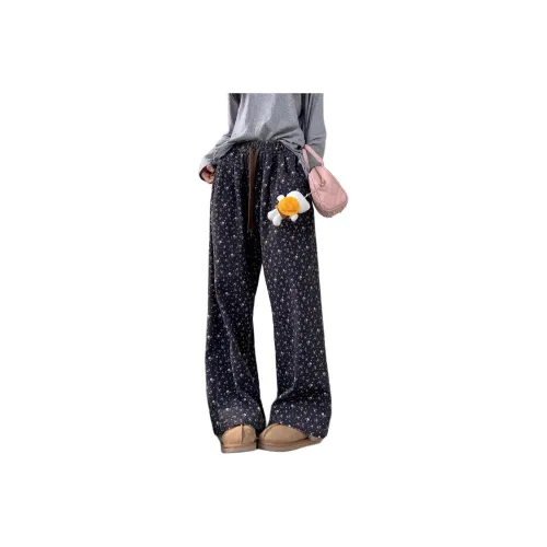 MUCCHIC Floral Gray Women's Casual Pants MUCCHIC Цветочный Серый Женские Повседневные Брюки
