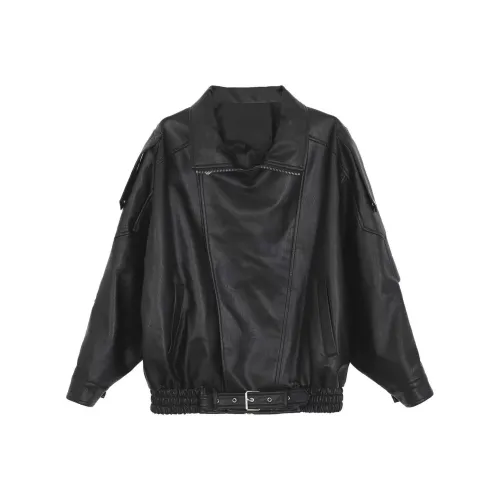 MORii Черные Женские Кожаные Куртки