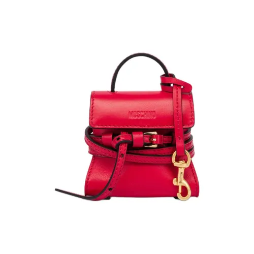 MOSCHINO Ткань с коровьей кожей монетный кошелек маленький женский красный